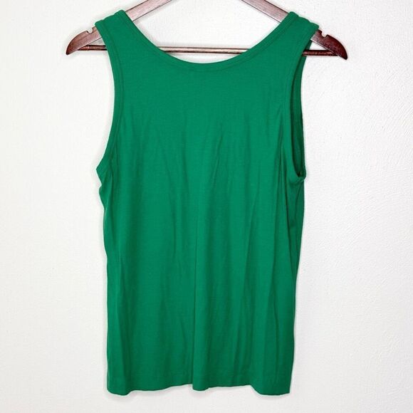 Joie Ribbed Knit Modal Cotton 3 Button Kelly Green Tank Top - Women’s US XL - Picture 2 of 5